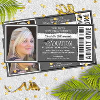 Black|White Photo Ticket Graduation Party