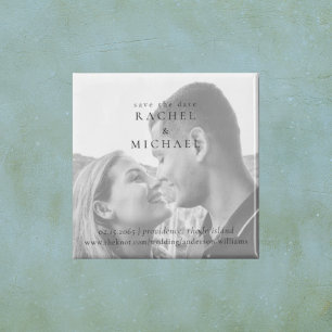 Black & White Photo Wedding Save the Date Magnet