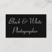 Black & White Photographer Business Card (Back)