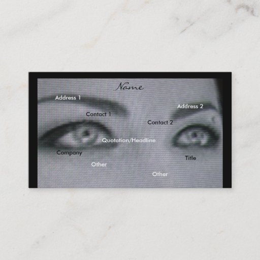 Customizable Black &amp; White Photographer Business Card