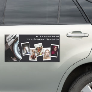 Black - White Photographer Car Magnet