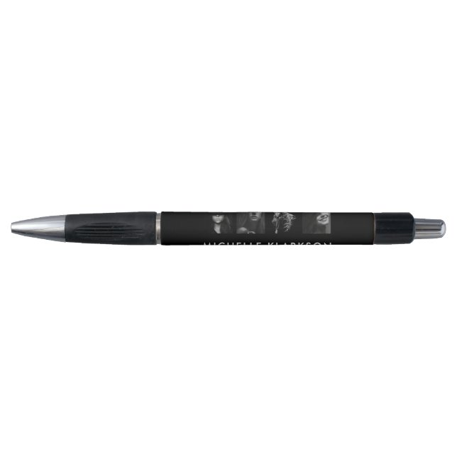 Black White Photography 4 Photos & Text Custom Pen (Front)