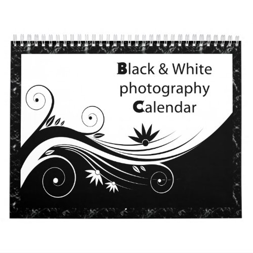 Black  white photography calendar