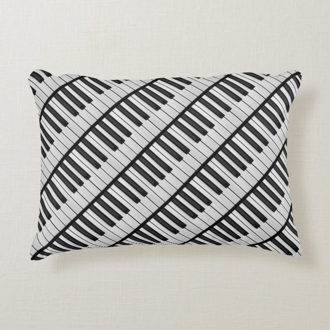 Black & White Piano Keys Accent Pillow (Front)