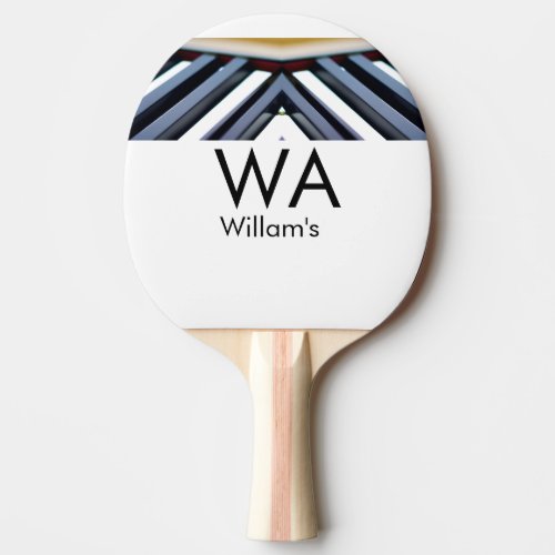 Black white piano keys add name initial letter mon ping pong paddle