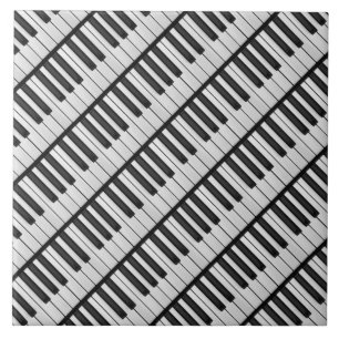 Black & White Piano Keys Ceramic Tile