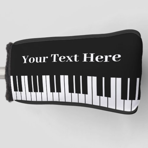 Black  white piano keys custom putter golf head cover