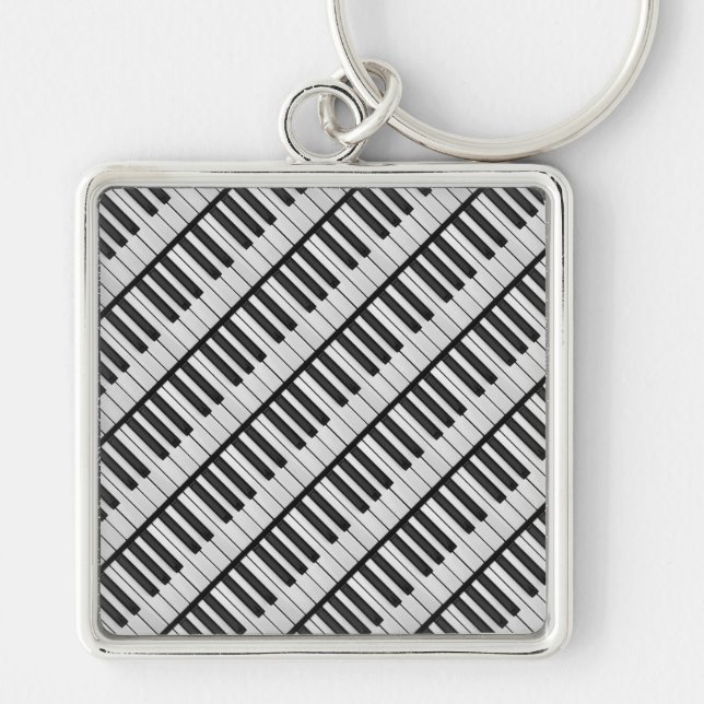 Black & White Piano Keys Keychain (Front)