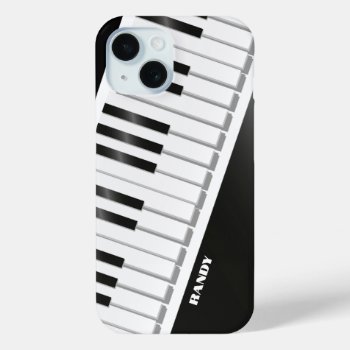 Black & White Piano Keys | Music Fan Gifts Case-ma Iphone 15 Case by BestCases4u at Zazzle