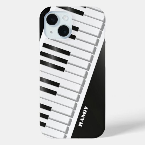 Black  White Piano Keys  Music Fan Gifts Case_Ma iPhone 15 Case