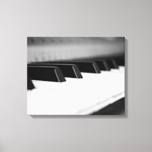 Black & White Piano Keys on a Keyboard 16x20 Canvas Print