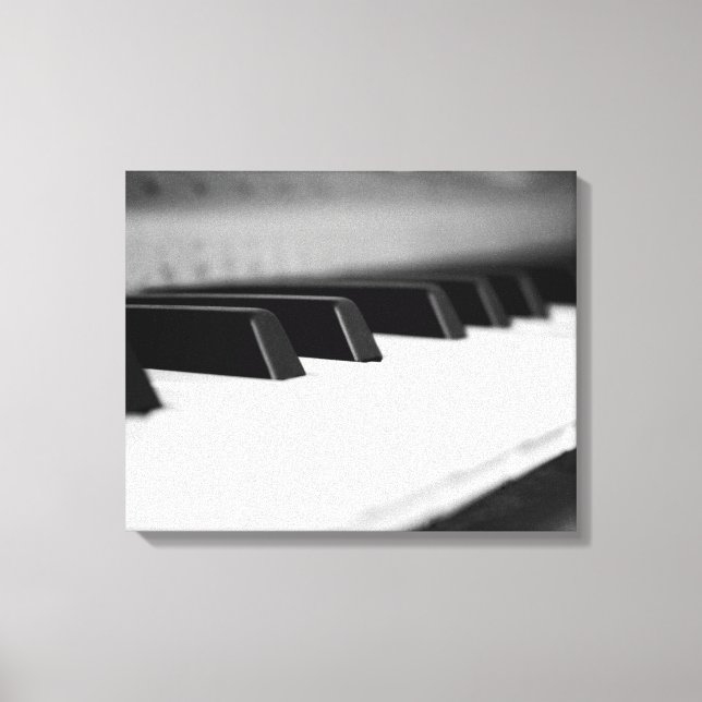 Black & White Piano Keys on a Keyboard 16x20 Canvas Print (Front)