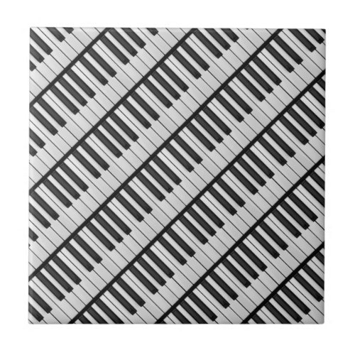 Black  White Piano Keys Tile