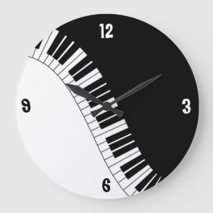 Black & White Piano Keys Wall Clock