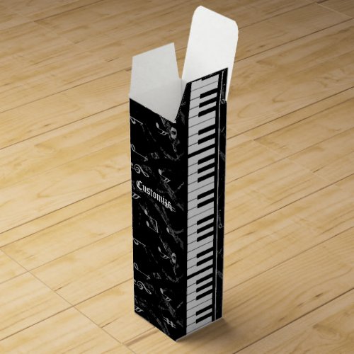 Black  White Piano Music Wine Box 2