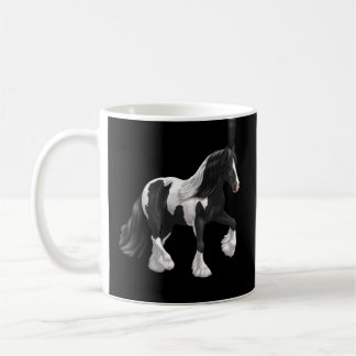 Black White Piebald Pinto Gypsy Vanner Draft Horse Coffee Mug
