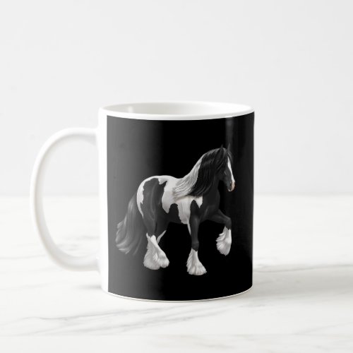 Black White Piebald Pinto Gypsy Vanner Draft Horse Coffee Mug