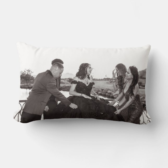 Black & White Pillow- Vasquez Family Lumbar Pillow (Front)