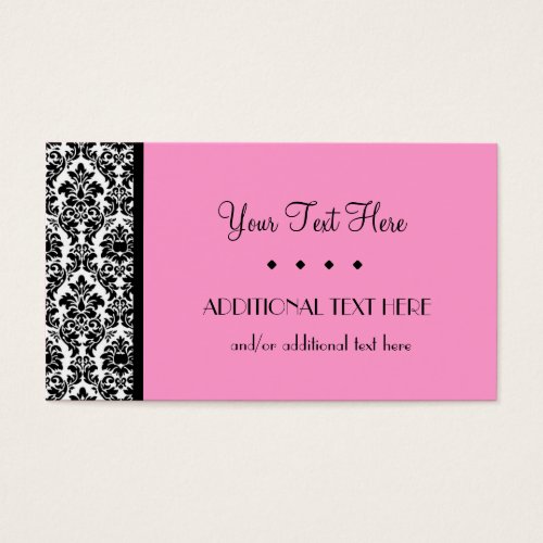 Black, White &amp; Pink Business Card Templates