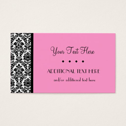 Customizable Black, White &amp; Pink Business Card Templates