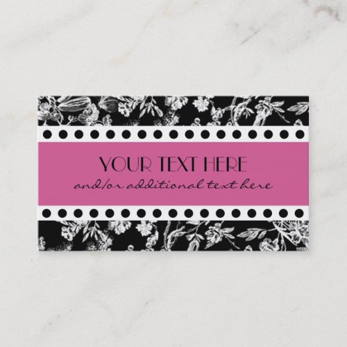 Black &amp; White, Pink Business Card
