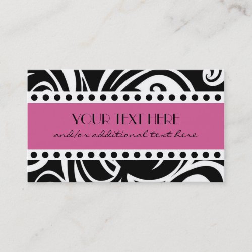 Black &amp; White, Pink Business Card Templates