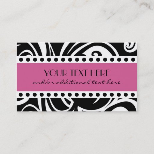 Customizable Black &amp; White, Pink Business Card Templates