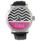 Black White Pink Chevron Custom