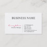 Black White Pink Elegant Modern Simple Business Card