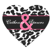 Black White Pink Leopard Wedding
