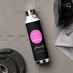 Black White Pink Name Custom SPA Beauty  Water Bottle