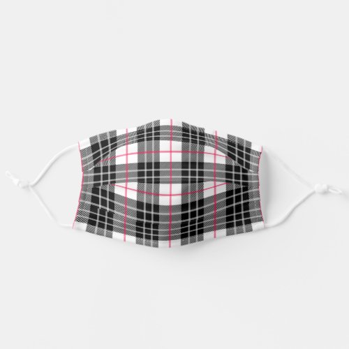 Black White Pink Plaid Face Mask