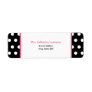 Black White & Pink Polka Dot Address Label Sticker