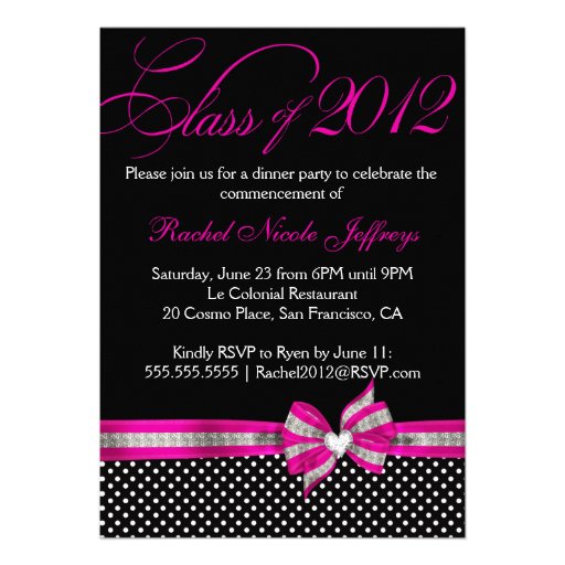 Polka-Dot Graduation Invitations 3