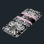 Black White & Pink Vintage Floral Damask Pattern Galaxy S5 Case<br><div class="desc">Black white and touch of pink vintage ornate floral damasks. Custom and optional monogram.</div>