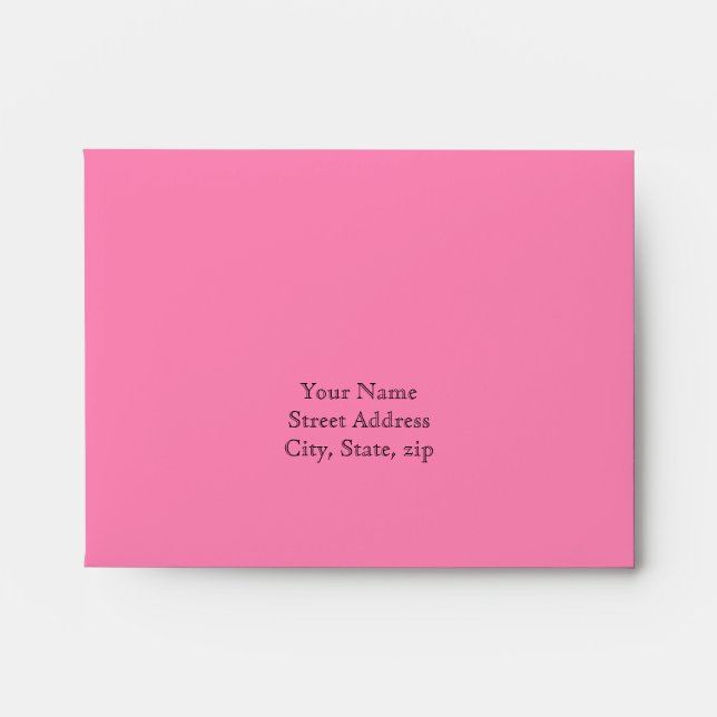 Black, White, & Pink Wedding RSVP Envelope (Front)