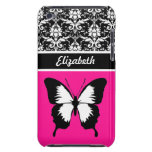 Black &amp; White &amp; Pink With Wings Custom Ipod Touch Case-mate Case at Zazzle