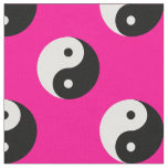 black white pink yin yang fabric