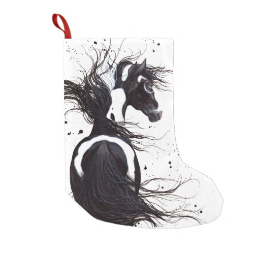 Black White Pinto Paint Horse Christmas Stocking
