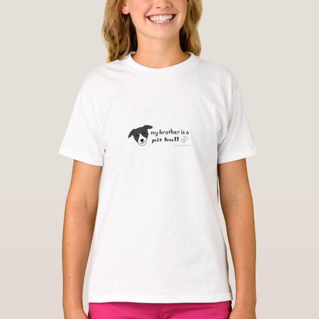 Black & White Pit Bull Brother T-Shirt (Front)
