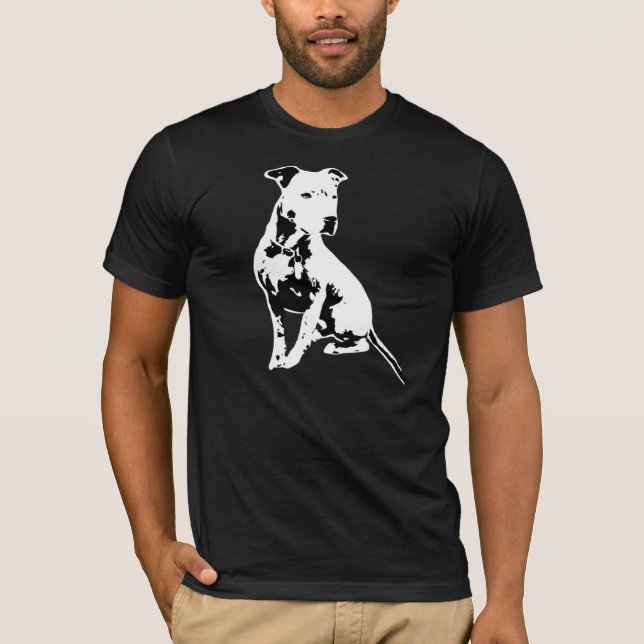 Black & White Pitbull T-Shirt (Front)