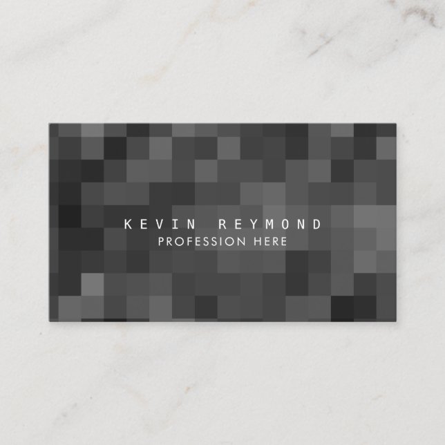 black & white pixels professional tech business card (Front)