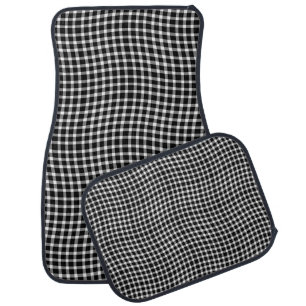 Black White Plaid Checker Seamless Pattern Car Floor Mat