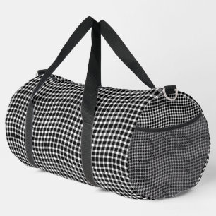 Black White Plaid Checker Seamless Pattern Large Duffle Bag