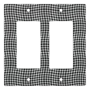 Black White Plaid Checker Seamless Pattern Light Switch Cover