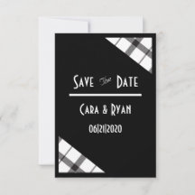 Black, White, Plaid, Classy, Chic, Modern Wedding
