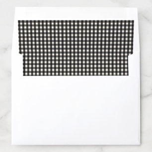 Black White Plaid Gingham Check Christmas Holiday Envelope Liner