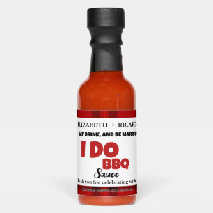 Black White Plaid I do BBQ Sauce Engagement Party