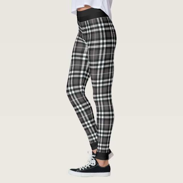 Black & White Plaid Leggings (Left)