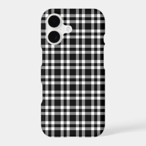 Black White Plaid Pattern iPhone 17 Case